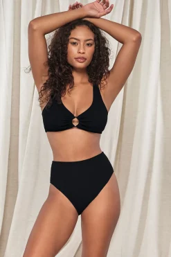 High-Waist|Bikini Bottoms<Sunsets Pacifica Black Astrid High Waist Bottom