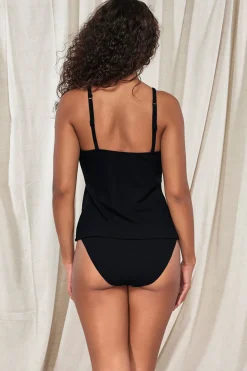 Plus Size|Underwire<Sunsets Pacifica Black Coralie Tankini Top