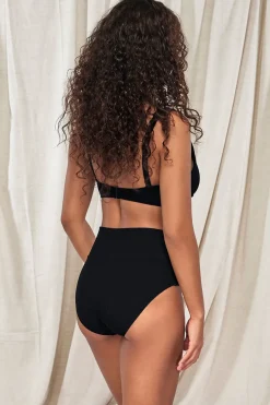 Plus Size|High-Waist<Sunsets Pacifica Black Hannah High Waist Bottom