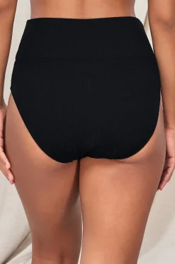 Plus Size|High-Waist<Sunsets Pacifica Black Hannah High Waist Bottom