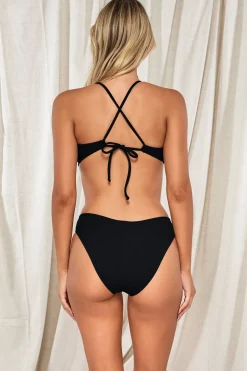 Wire-Free|Bikini Tops<Sunsets Pacifica Black Indie Bralette Top
