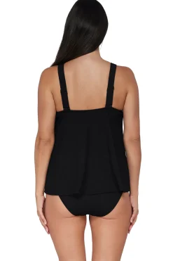 Wire-Free|Tankinis<Sunsets Pacifica Black Sadie Tankini Top
