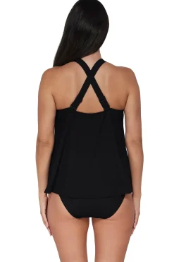 Wire-Free|Tankinis<Sunsets Pacifica Black Sadie Tankini Top