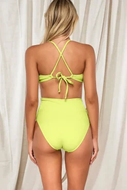 Plus Size|High-Waist<Sunsets Pacifica Bright Pear Hannah High Waist Bottom