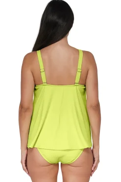 Plus Size|Wire-Free<Sunsets Pacifica Bright Pear Sadie Tankini Top