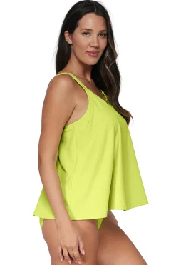 Plus Size|Wire-Free<Sunsets Pacifica Bright Pear Sadie Tankini Top