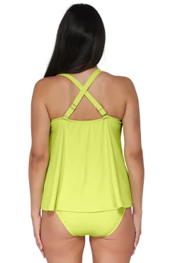Plus Size|Wire-Free<Sunsets Pacifica Bright Pear Sadie Tankini Top