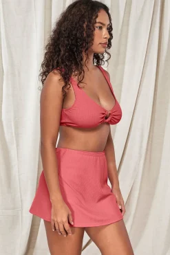 Cover-Ups|High-Waist<Sunsets Pacifica Hibiscus Tea Cove Mini Skirt Cover-Up