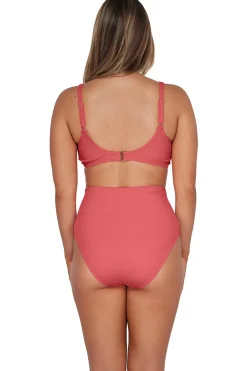 Plus Size|High-Waist<Sunsets Pacifica Hibiscus Tea Hannah High Waist Bottom