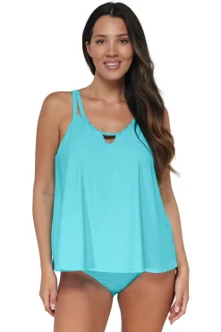 Plus Size|Wire-Free<Sunsets Pacifica Pool Party Sadie Tankini Top