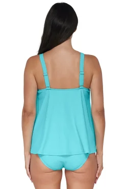 Plus Size|Wire-Free<Sunsets Pacifica Pool Party Sadie Tankini Top