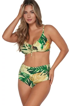 Plus Size|High-Waist<Sunsets Amber Oasis Capri High Waist Bottom