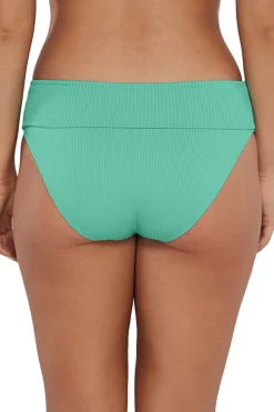 Plus Size|High-Waist<Sunsets Aqua Mist Sandbar Rib Hannah High Waist Bottom