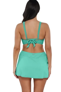 Plus Size<Sunsets Aqua Mist Sandbar Rib Sporty Swim Skirt