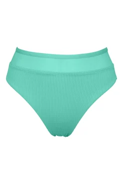 Plus Size|High-Waist<Sunsets Aqua Mist Sandbar Rib Annie High Waist Bottom