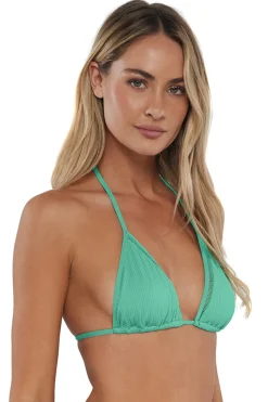 Wire-Free|Bikini Tops<Sunsets Aqua Mist Sandbar Rib Laney Triangle Top