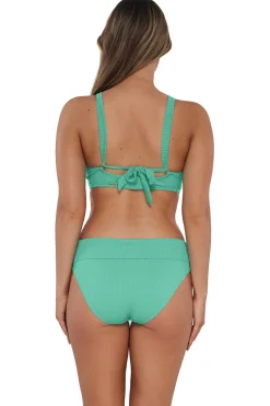 Plus Size|Underwire<Sunsets Aqua Mist Sandbar Rib Vienna V-Wire Top
