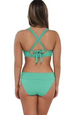 Plus Size|Underwire<Sunsets Aqua Mist Sandbar Rib Vienna V-Wire Top