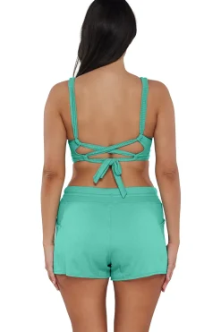 Plus Size|Underwire<Sunsets Aqua Mist Sandbar Rib Elsie Top