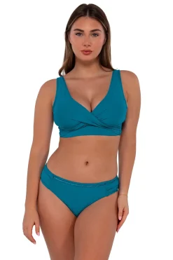 Plus Size|Underwire<Sunsets Avalon Teal Elsie Top