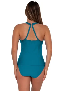 Plus Size|Underwire<Sunsets Avalon Teal Elsie Tankini Top