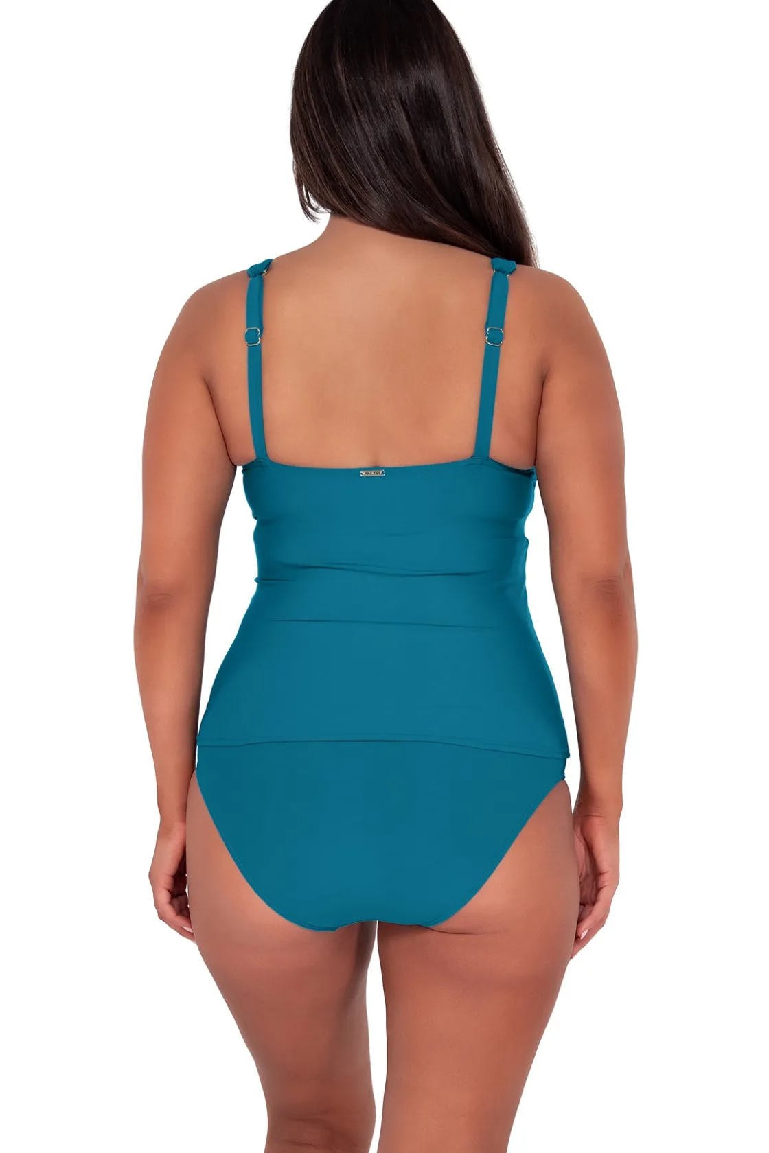 Plus Size|Underwire<Sunsets Avalon Teal Elsie Tankini Top