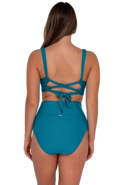 Plus Size|High-Waist<Sunsets Avalon Teal Hannah High Waist Bottom