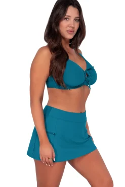 Plus Size|Underwire<Sunsets Avalon Teal Kauai Keyhole Top