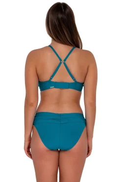 Plus Size|Underwire<Sunsets Avalon Teal Kauai Keyhole Top