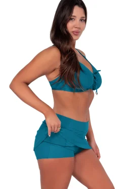 Plus Size|Underwire<Sunsets Avalon Teal Kauai Keyhole Top