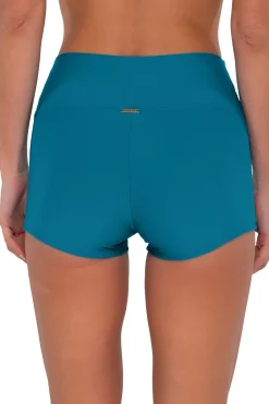 Plus Size|High-Waist<Sunsets Avalon Teal Kinsley Swim Short