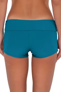 Plus Size|High-Waist<Sunsets Avalon Teal Kinsley Swim Short