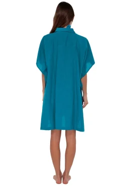 Cover-Ups<Sunsets Avalon Teal Shore Thing Tunic
