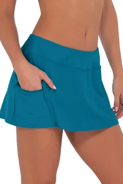 Plus Size<Sunsets Avalon Teal Sporty Swim Skirt