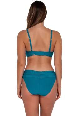 Plus Size|Bikini Bottoms<Sunsets Avalon Teal Unforgettable Bottom
