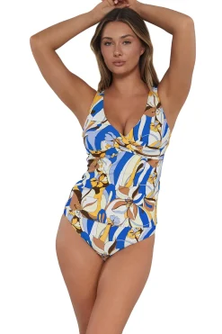 Plus Size|Underwire<Sunsets Bali Bungalow Elsie Tankini Top