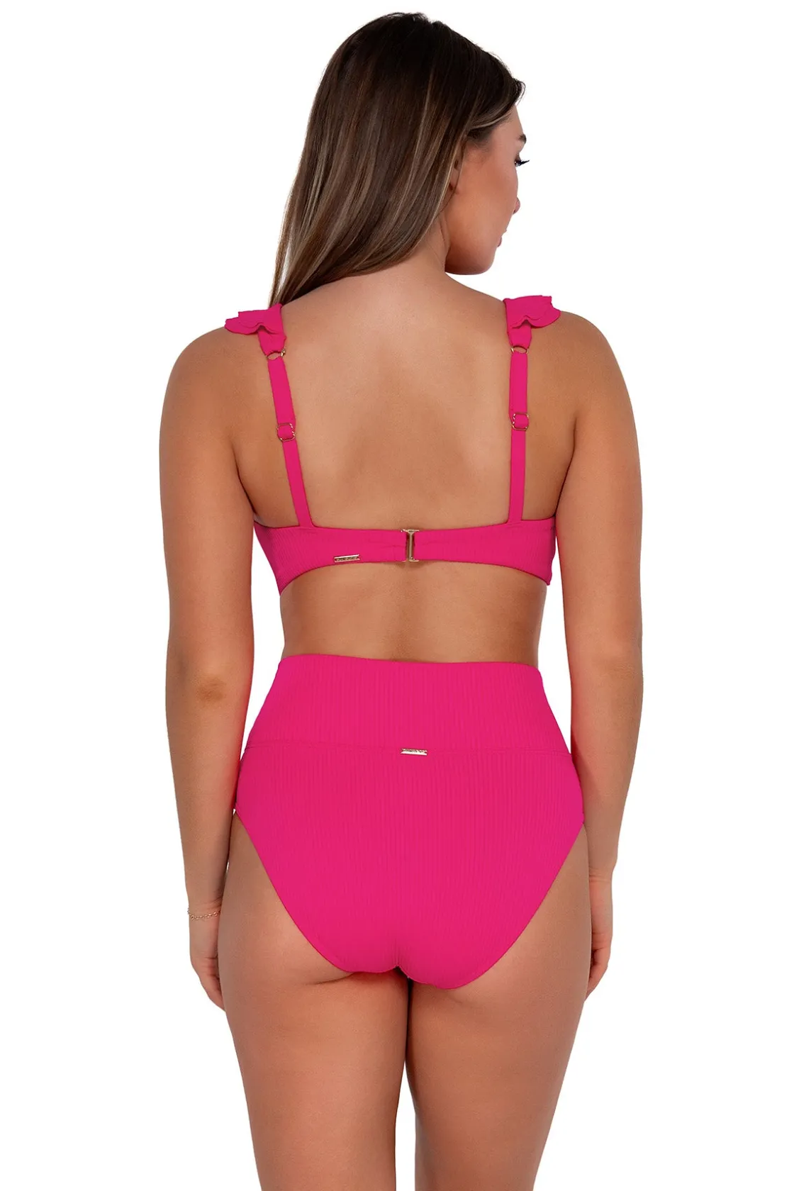 Plus Size|High-Waist<Sunsets Begonia Sandbar Rib Hannah High Waist Bottom