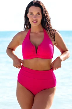 Plus Size|High-Waist<Sunsets Begonia Sandbar Rib Hannah High Waist Bottom