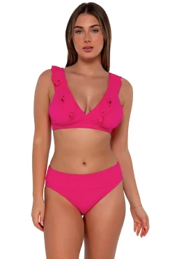 Plus Size|High-Waist<Sunsets Begonia Sandbar Rib Hannah High Waist Bottom