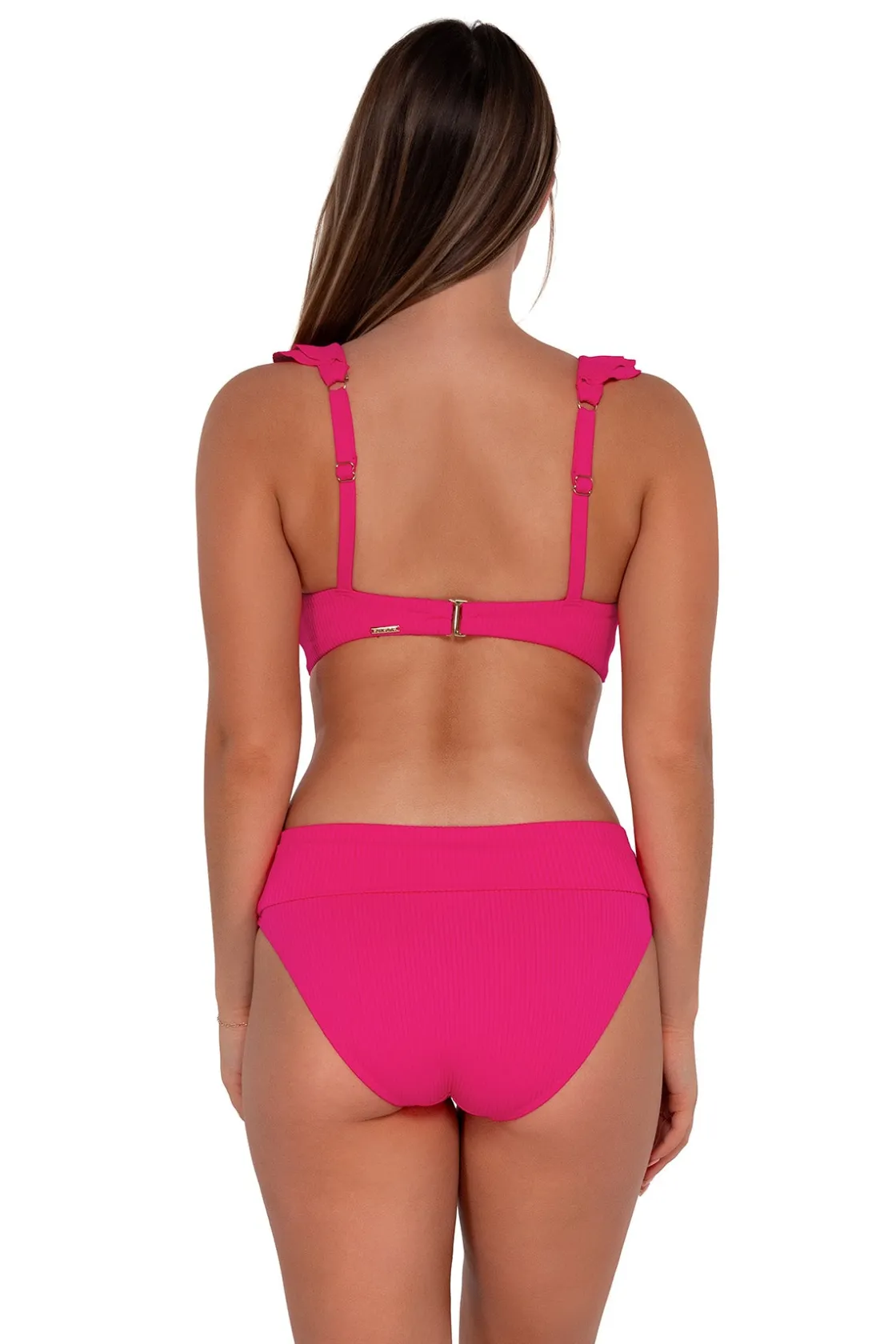 Plus Size|High-Waist<Sunsets Begonia Sandbar Rib Hannah High Waist Bottom