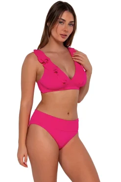 Plus Size|High-Waist<Sunsets Begonia Sandbar Rib Hannah High Waist Bottom