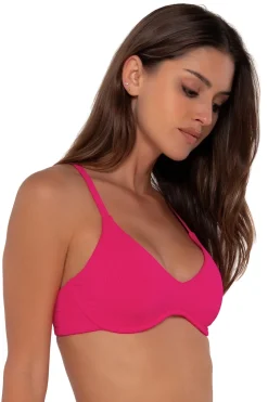 Bikini Tops|Underwire<Sunsets Begonia Sandbar Rib Brooke U-Wire Top
