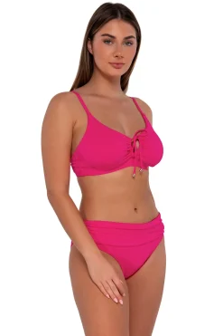 Plus Size|Bikini Bottoms<Sunsets Begonia Sandbar Rib Unforgettable Bottom