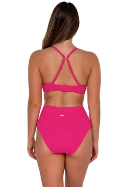 Plus Size|Bikini Bottoms<Sunsets Begonia Sandbar Rib Summer Lovin' V-Front Bottom