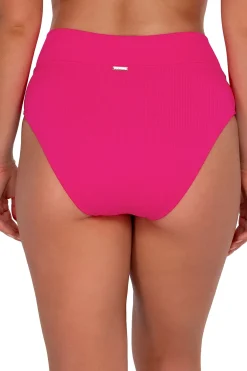 Plus Size|Bikini Bottoms<Sunsets Begonia Sandbar Rib Summer Lovin' V-Front Bottom