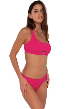 Low-Rise|Bikini Bottoms<Sunsets Begonia Sandbar Rib Collins Hipster Bottom