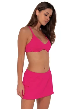 Plus Size<Sunsets Begonia Sandbar Rib Sporty Swim Skirt