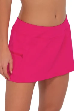 Plus Size<Sunsets Begonia Sandbar Rib Sporty Swim Skirt