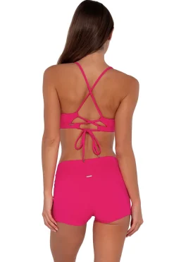 Plus Size|High-Waist<Sunsets Begonia Sandbar Rib Kinsley Swim Short