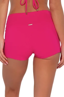 Plus Size|High-Waist<Sunsets Begonia Sandbar Rib Kinsley Swim Short